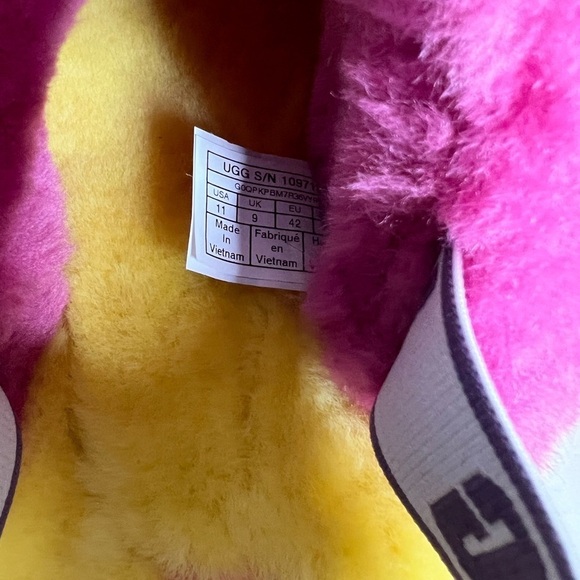 UGG Rainbow Women’s Fluff Yeah Slide Slipper Shoes - Picture 11 of 15